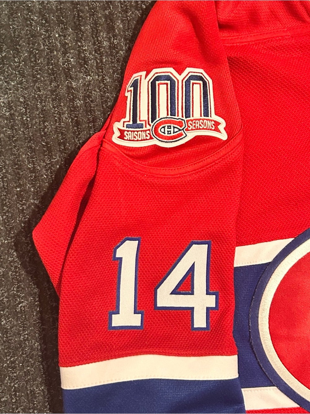 Reebok Red Montreal Canadiens #14 Hockey Jersey with Blue & White Accents - Picture 3 of 8